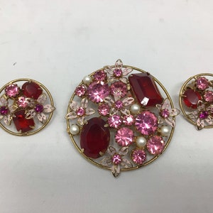 Weiss Brooch and clip on earrings set