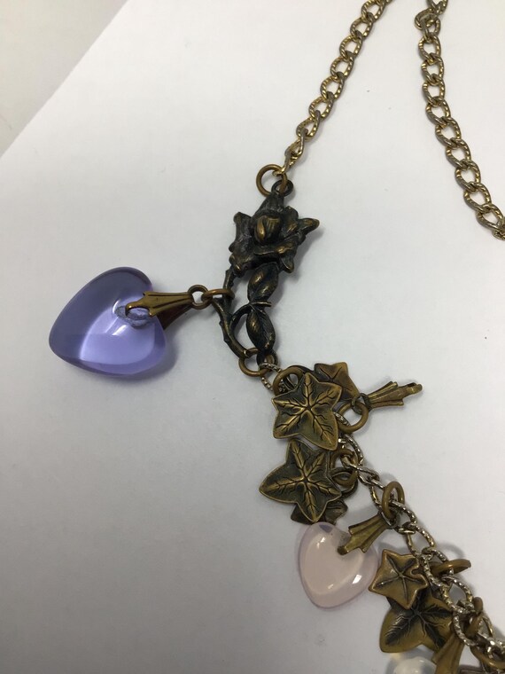 Vintage glass works studio heart charm necklace View 5