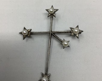 K Mikimoto Southern Cross Constellation Sterling Brooch