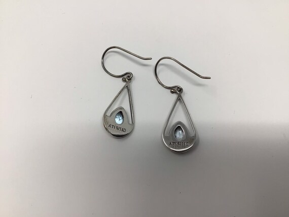 925 silver and blue Topaz hook earrings - image 2