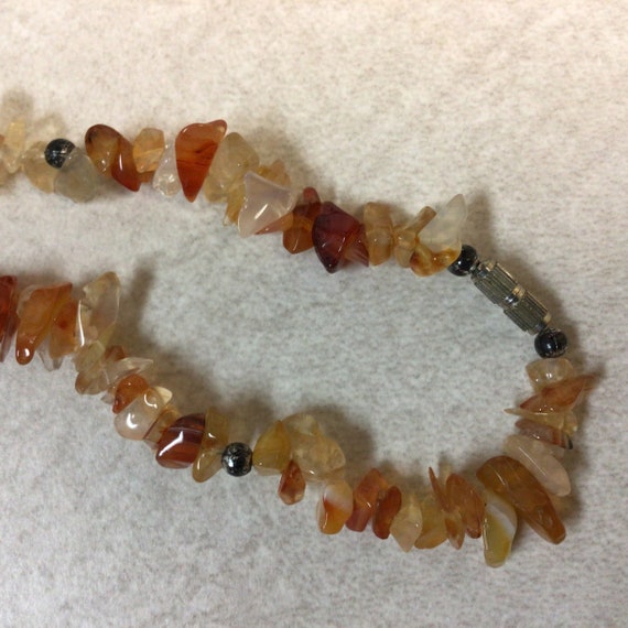 Orange and clear Quartz Necklace with large Teard… - image 3