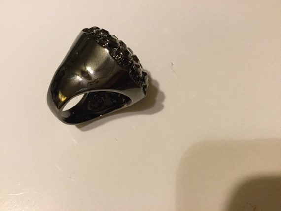 Signed Premier Designs Hematite Ring - image 2