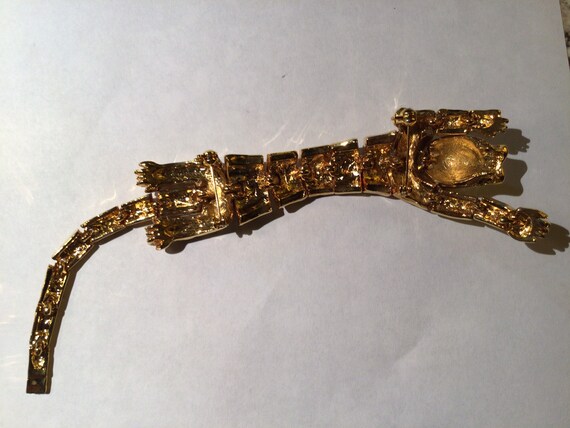 Vintage gold tone articulated tiger brooch - image 6