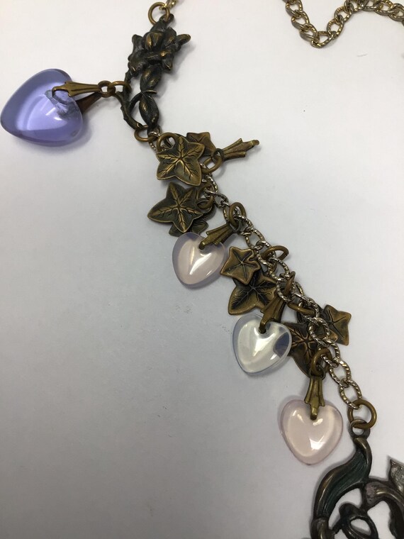 Vintage glass works studio heart charm necklace View 6