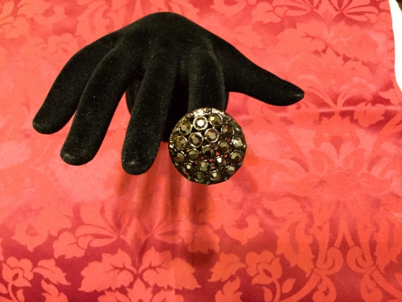 Signed Premier Designs Hematite Ring - image 1