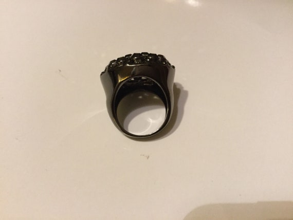 Signed Premier Designs Hematite Ring - image 3