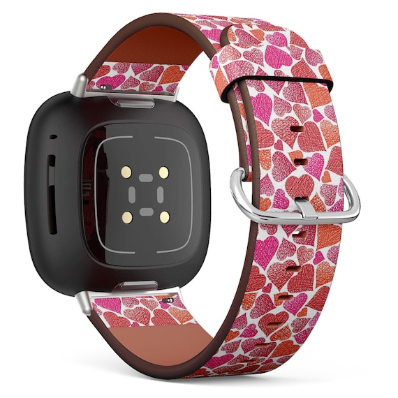 Fitbit Charge 2 3 4 5 2 3 4 5 Versa 2 3 4 Sense Vegan Leather Watch Band Handmade Bracelet Cute Hearts Pattern Prints Etsy UK