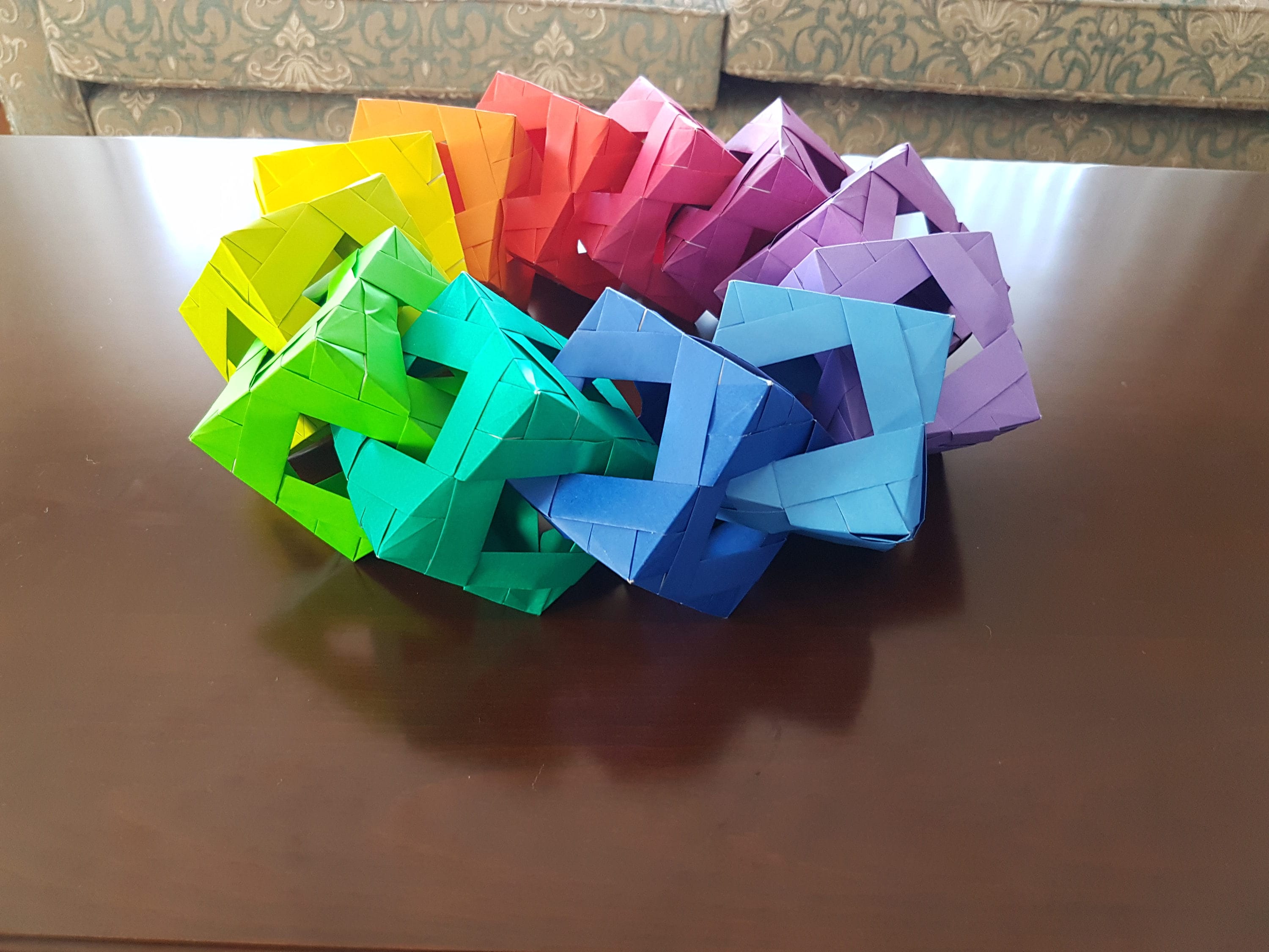 Origami interlocking cube sculpture Etsy