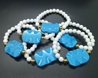 White Jade and Magnesite bracelet