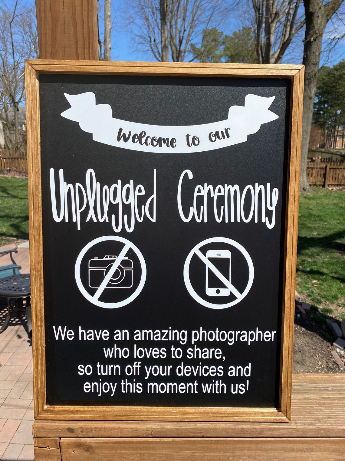 Unplugged Ceremony Sign Unplugged Wedding Sign Wooden Etsy