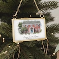 Custom Watercolor House Portrait Frame Ornament, House Warming Gift, Our First Home Christmas Gifts