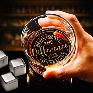 Custom Retirement Whiskey Glass Engraved - Personalized Retired Rock Glass Gift for Men