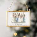Personalized Family Picture Golden Frame Ornament, Custom Watercolor Portrait Gifts