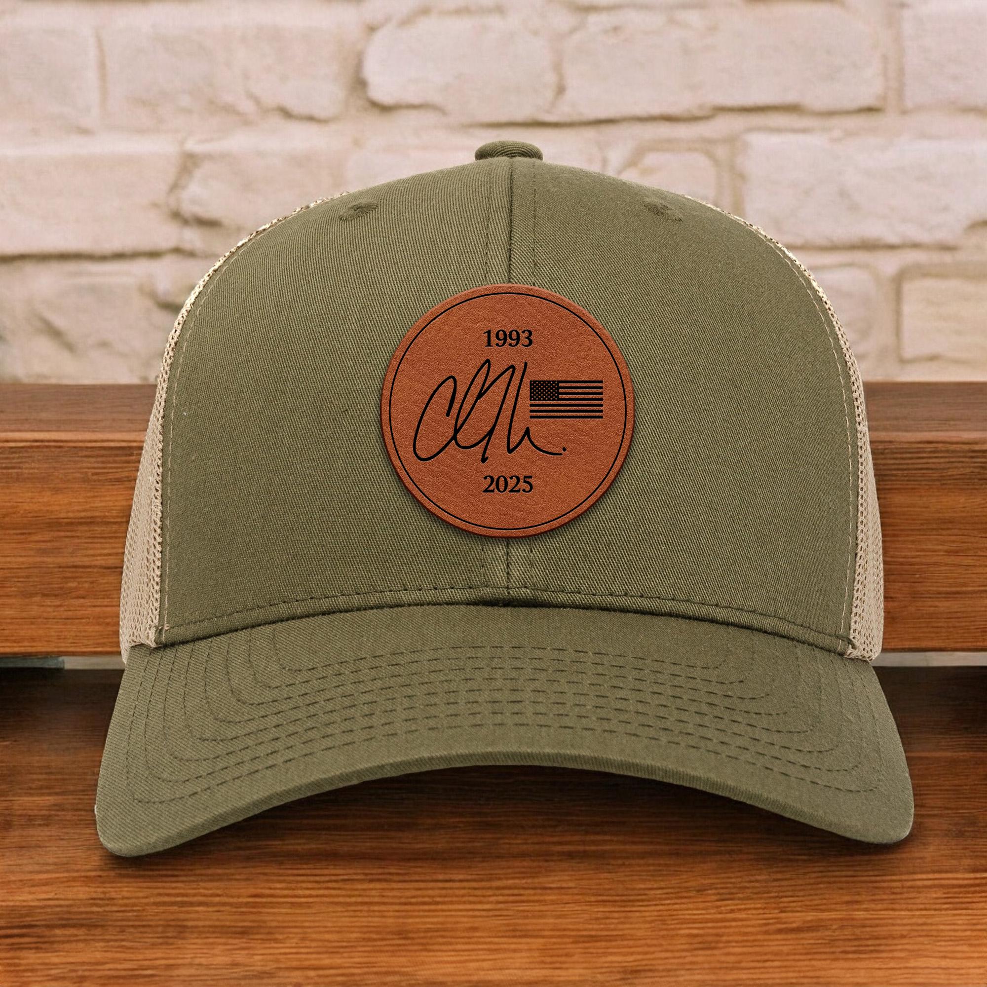 Charlie Kirk Merchandise Richardson 112 Custom Trucker Leather