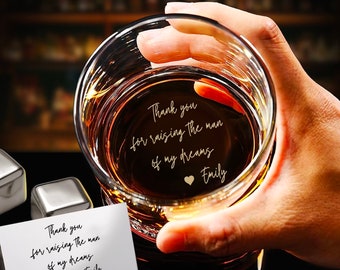 Personalized Handwriting Whiskey Glass - Engrave Your Handwritten Message on Bottom Rock Glass