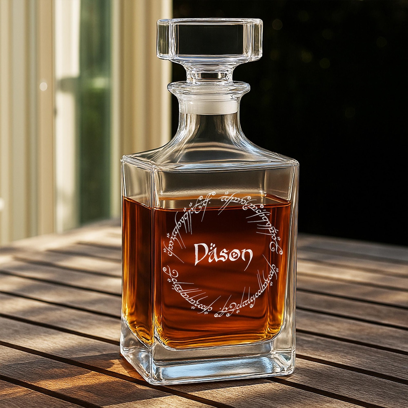 Personalized LOTR Whiskey Decanter Gift