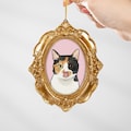 Personalized Pet Watercolor Frame Ornament, Christmas Gifts for Pet Lovers