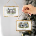 Personalized House Warming Gift, Watercolor Painting Vintage Frame Ornament, New Home Gifts