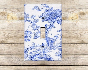 Baby Blue Toile Decorative Switchplate