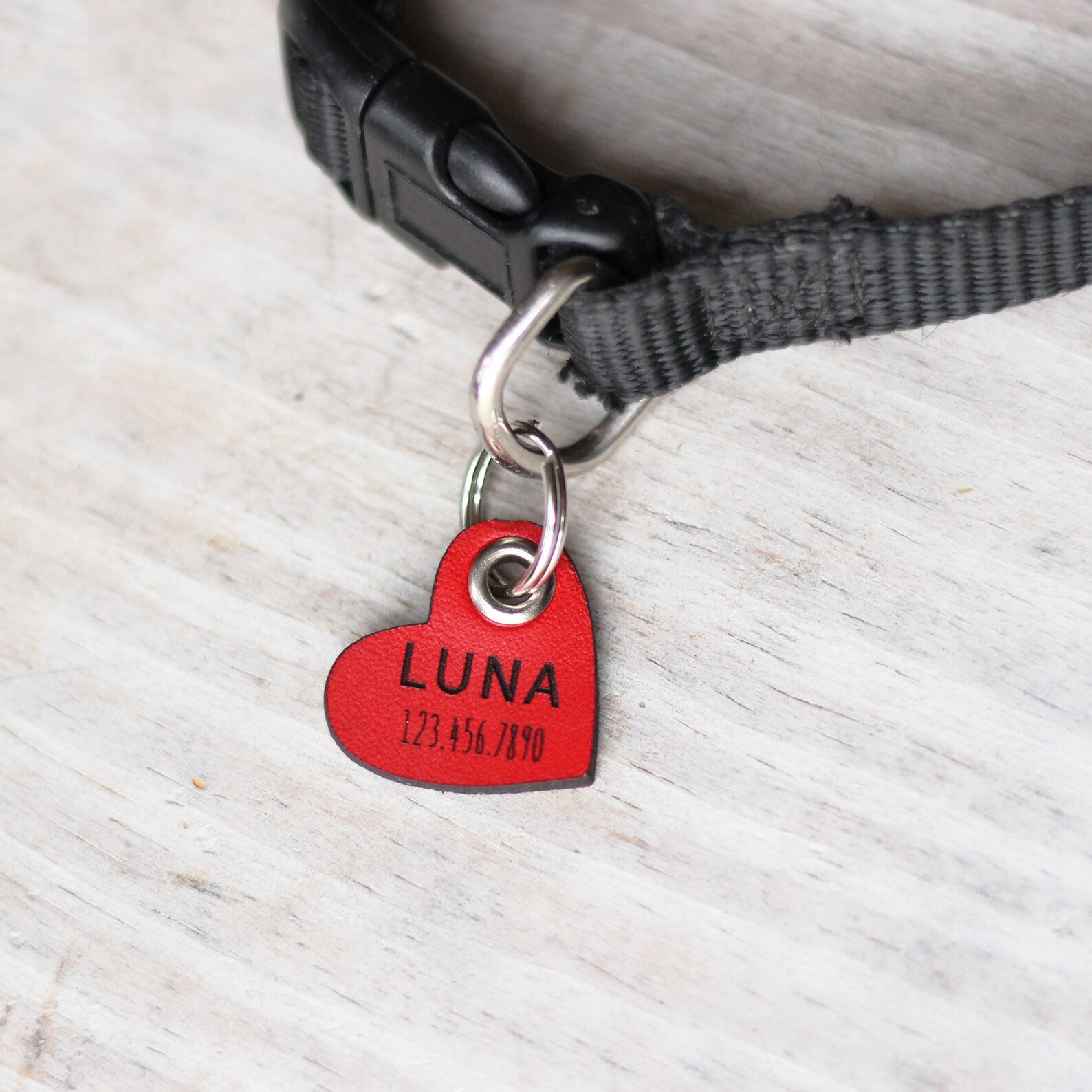 Pet ID Tag Engraved Personalized Pet ID Tag Leather Cat Name Etsy