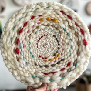 Handmade Circular Weaving Wall Art: Vivid Colors, Natural Texture
