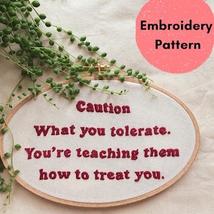 Embroidery Pattern | Embroidery Design | Embroidery Quote | PDF Pattern| Digital Download