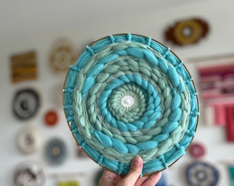 Handmade Mint Circular Weaving | Wall Art Decor