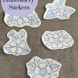 Floral Stick and Stitch stickers | Embroidery stickers |Hand embroidery stickers | Water soluble stickers