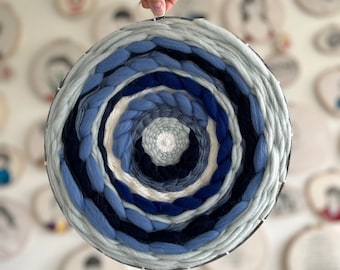 Handmade Blue Circular Weaving | Wall Art Decor | Circular woven wall art | Home Gift
