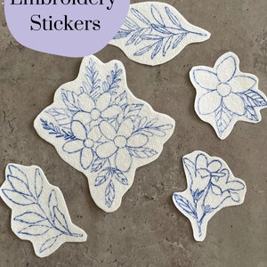 Floral Hand Embroidery Stickers: Water Soluble Stick & Stitch