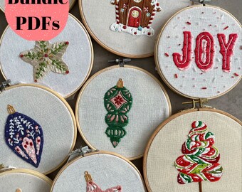 Christmas Embroidery Designs: Beginner Pattern Bundle (PDF)
