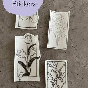 Floral Embroidery stickers | Heart embroidery stickers| Stick and stitch embroidery | Water-soluble stickers
