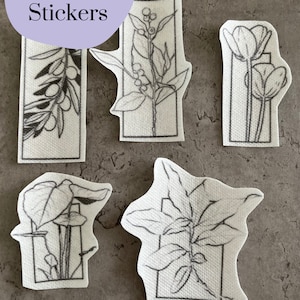 Floral Embroidery stickers | Heart embroidery stickers| Stick and stitch embroidery | Water-soluble stickers