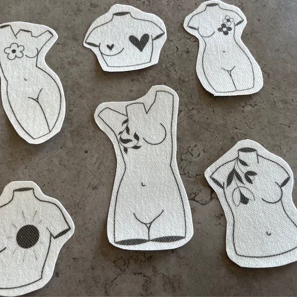 Female sculptures Stick and Stitch stickers | Embroidery stickers |Hand embroidery stickers | Water soluble stickers| Solvy stickers