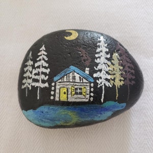Hand Painted "Magical Dark Night" Stone