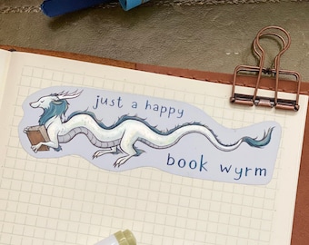 Happy Book Wyrm Sticker