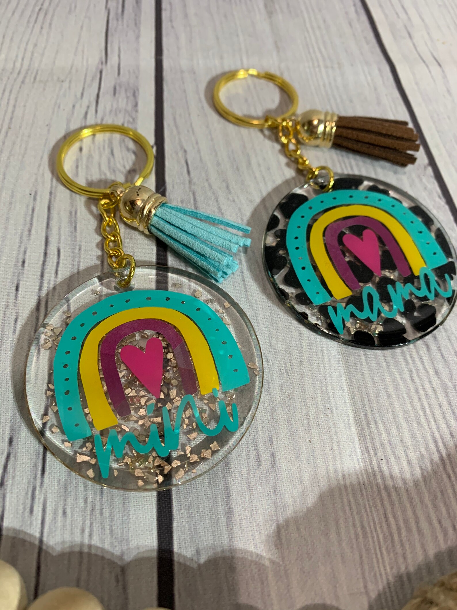 Personalized Custom Acrylic Circle Keychain Vinyl Keychain Etsy