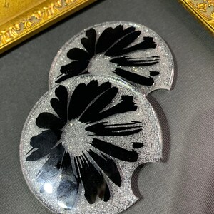 flower coaster | Glitter Car Coasters | Resin Coasters | glitter Cupholder Coaster | Car Accessories | flower glitter car coaster
