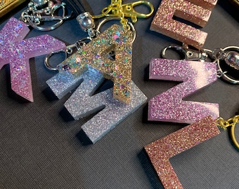 Custom Initial Keychain | Glitter Keychain | Purse Charm | Glitter Letter Keychain | Initial Keychain | Resin Keychain | Letter Keychain