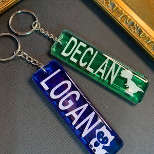 Personalized Name keychain | Custom Tassel Clear keychain | backpack tag| Acrylic Keychain | Name Tag Keychain | Bag Tag with Name