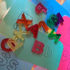 Upper Case Resin Letters | Alphabet Letters | Letter Magnets | Plastic letters | Montessori Learning | Sensory Play | Homeschool | Preschool