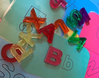 Upper Case Resin Letters | Alphabet Letters | Letter Magnets | Plastic letters | Montessori Learning | Sensory Play | Homeschool | Preschool