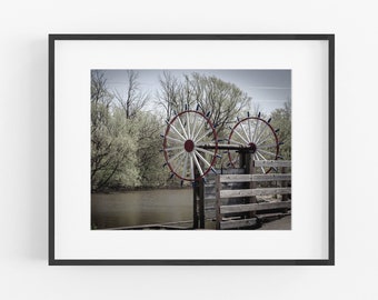 Boat Lift Wheel, Water Photograph