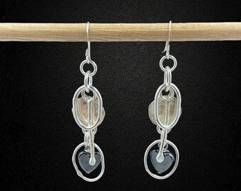 Black Hematite Heart Earrings.