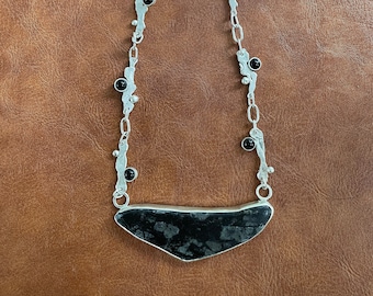 Snowflake Obsidian Pendant.