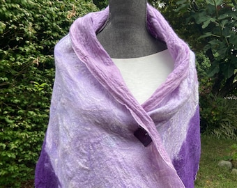 Lavender Field Felted Shawl