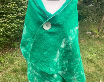 Brilliant Green Felted Shawl