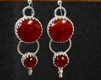 Carnelian Agate Dangling Earrings