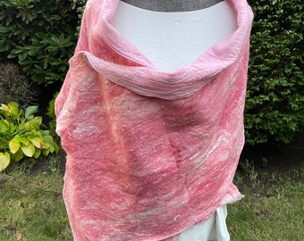 Pink Dreams Felted Shawl