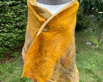 Golden Dreams Felted Shawl